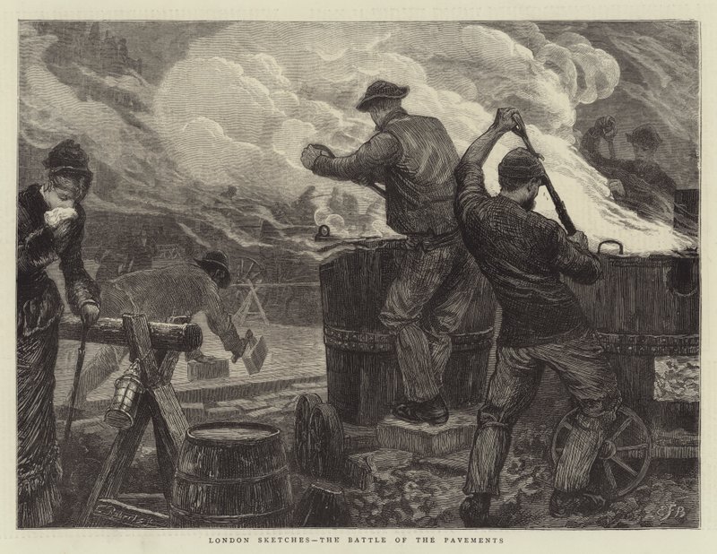 Schizzi di Londra, la battaglia dei marciapiedi da Edward Frederick Brewtnall