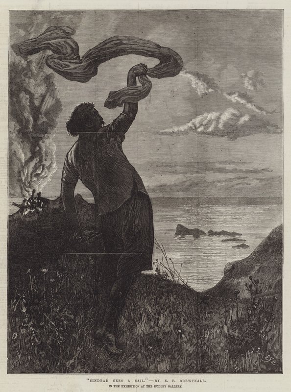 Sindbad vede una vela, nella mostra alla Dudley Gallery da Edward Frederick Brewtnall