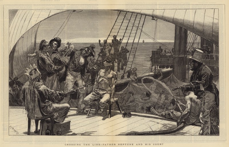 Attraversamento della linea, Padre Nettuno e la sua corte da Edward John Gregory