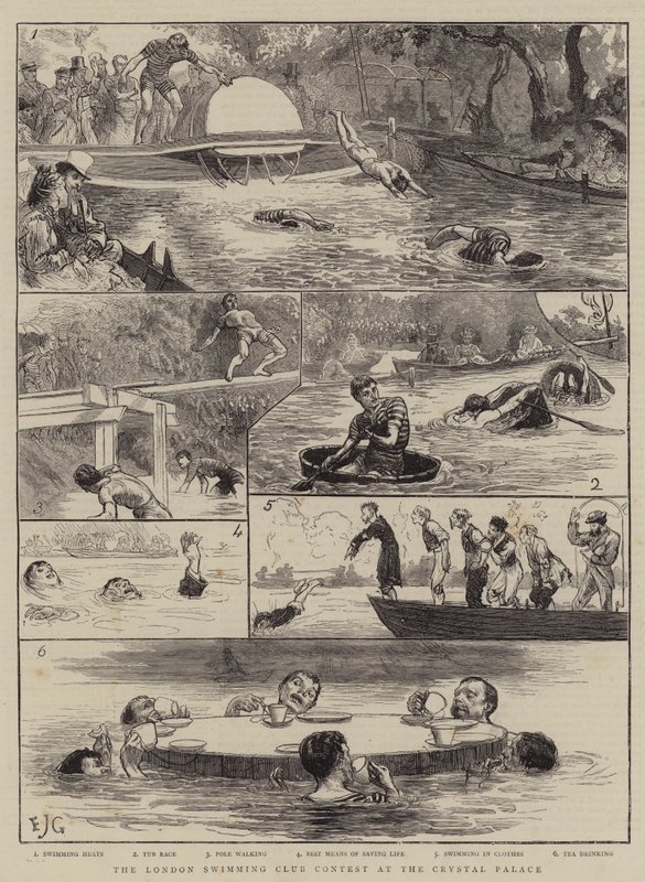 Il Concorso del London Swimming Club al Crystal Palace da Edward John Gregory
