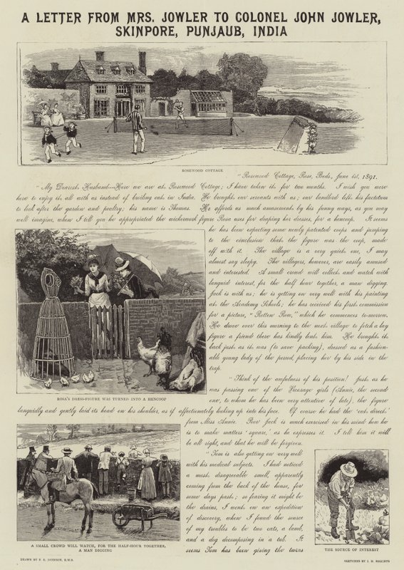 Una lettera della signora Jowler al colonnello John Jowler, Skinpore, Punjab, India da Edward Killingworth Johnson