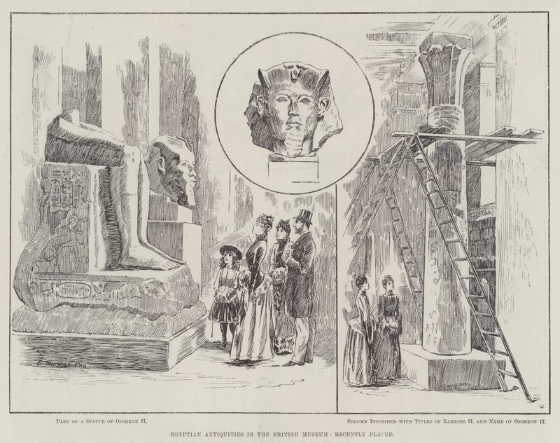 Antichità egiziane nel British Museum, recentemente collocate da Edward Morant Cox