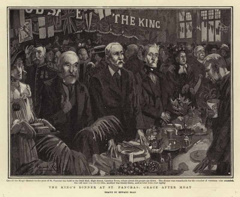 La cena del re a St Pancras, preghiera dopo il pasto da Edward Read