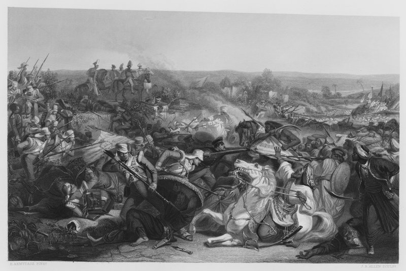 La battaglia di Meeanee, dal quadro nella Collezione Reale (incisione) da Edward Armitage