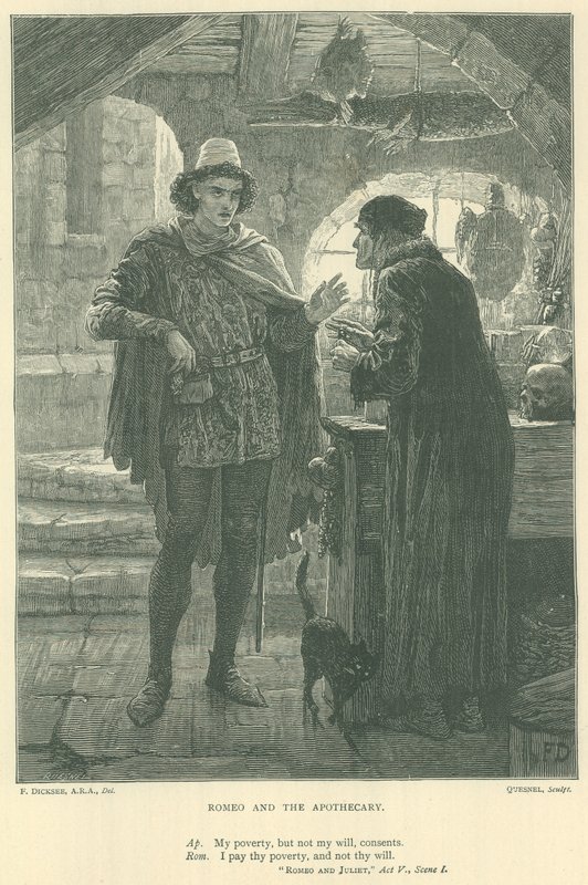 Illustrazione per Romeo e Giulietta da Edward Burne Jones