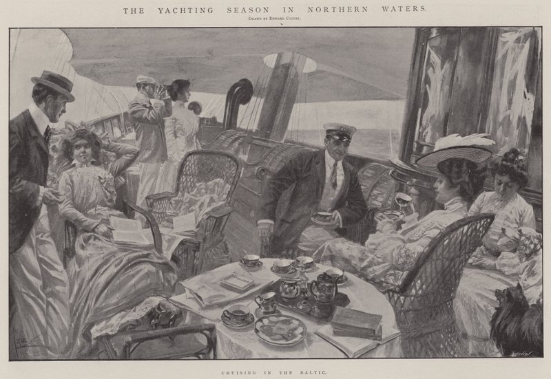 La stagione nautica nelle acque del Nord (litografia) da Edward Cucuel