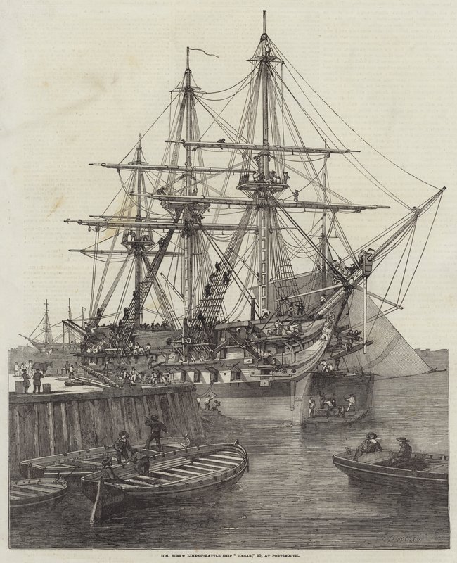 Nave da battaglia a vite HM Caesar, 90, a Portsmouth da Edward Duncan