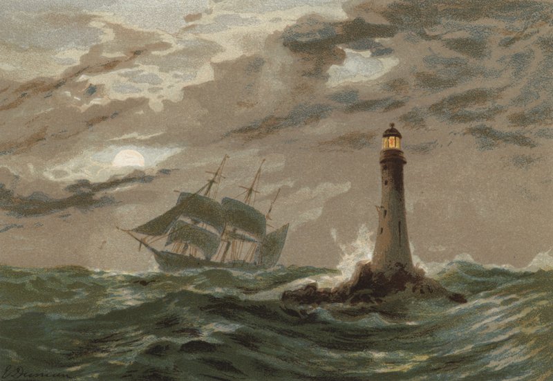 Chiaro di luna, Faro di Eddystone da Edward Duncan