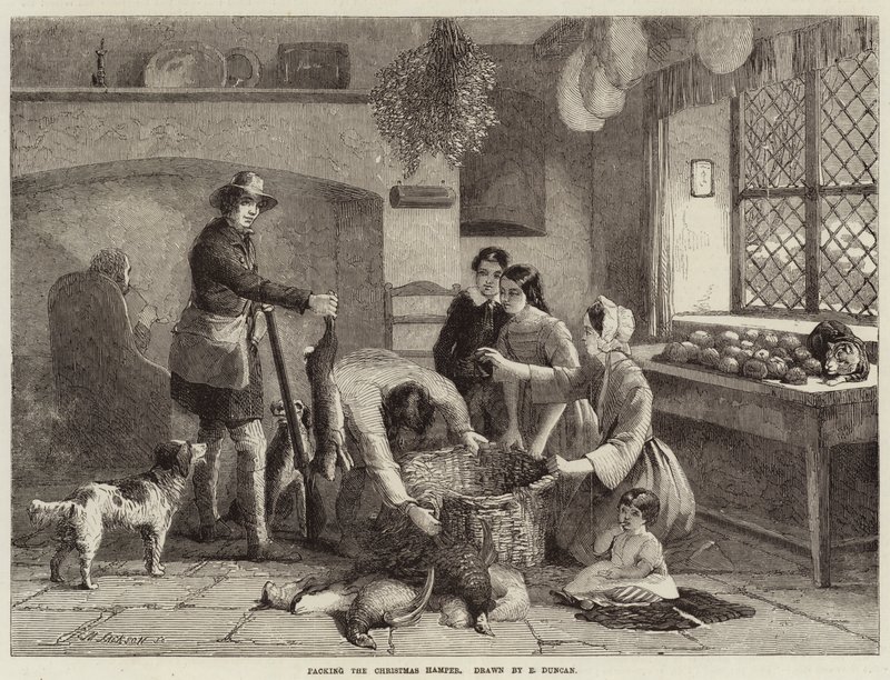 Preparazione del cesto di Natale da Edward Duncan