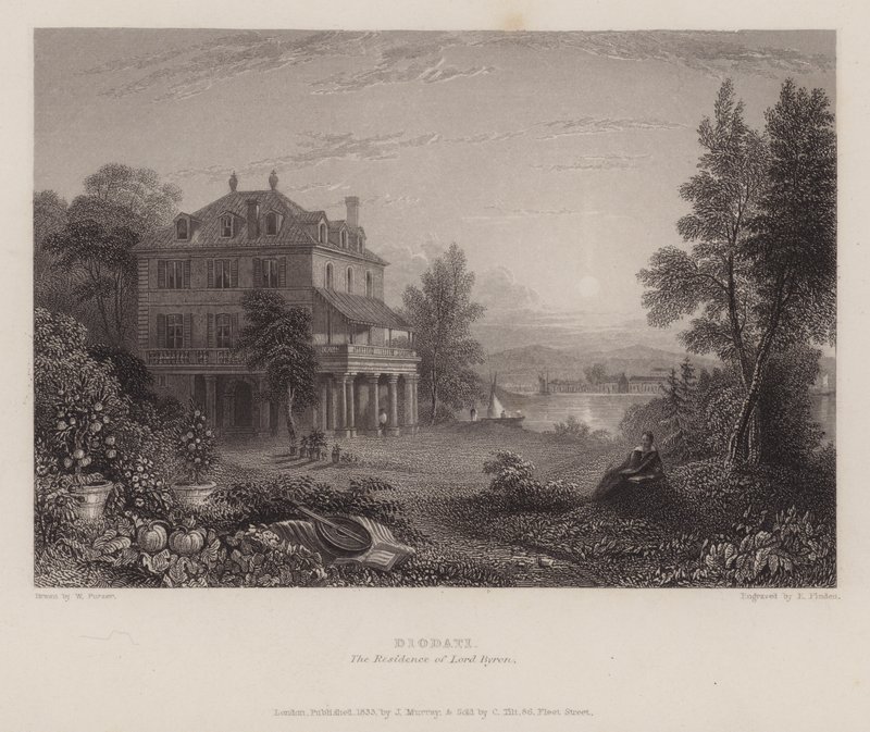 Villa Diodati, la residenza di Lord Byron da Edward Francis (after) Finden