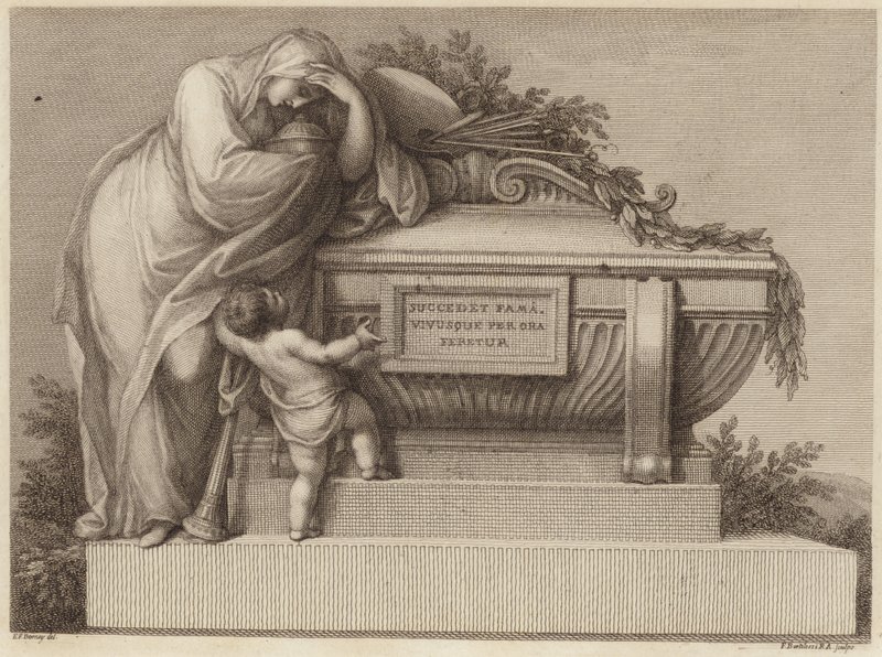 Biglietto funebre di Sir Joshua Reynolds da Edward Francis Burney