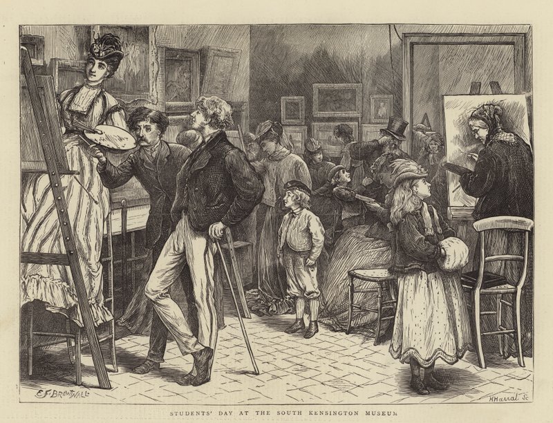 Giornata degli studenti al Museo di South Kensington da Edward Frederick Brewtnall