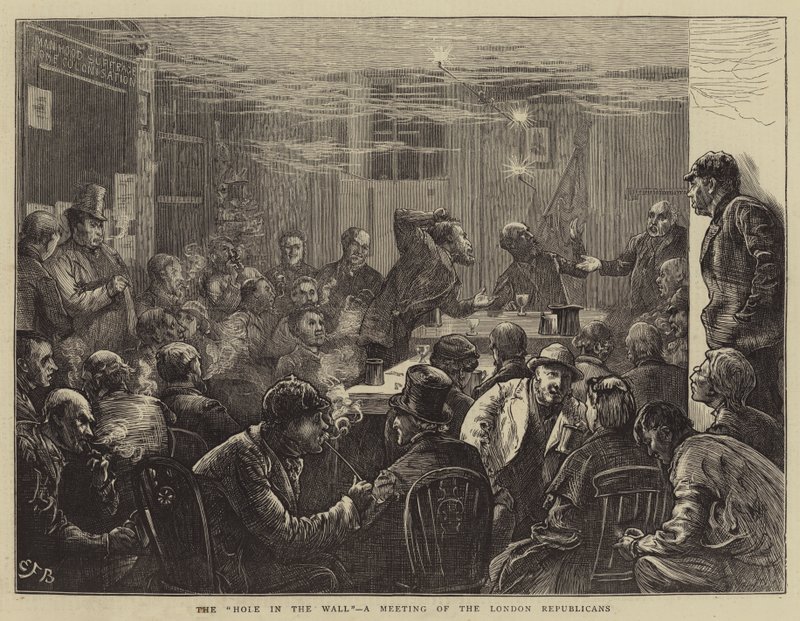 Il buco nel muro, un incontro dei repubblicani di Londra da Edward Frederick Brewtnall