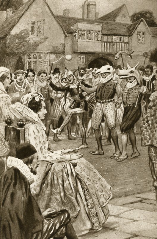 La regina Elisabetta I intrattenuta da giullari da Edward Frederick Skinner
