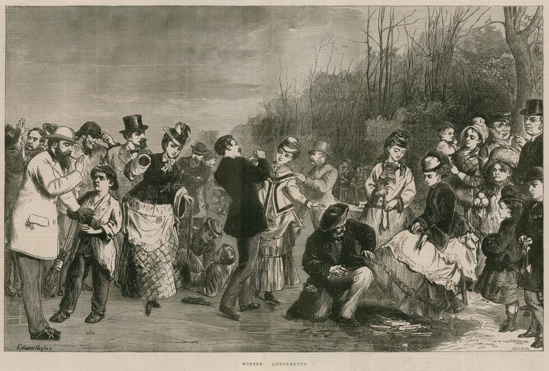Divertimenti invernali - pattinaggio a Hyde Park, Londra da Edward Hughes