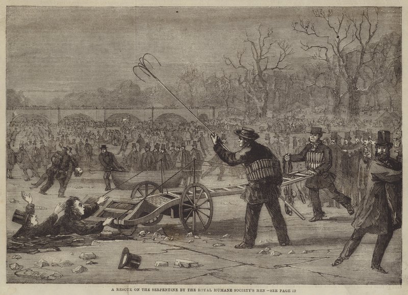 Un salvataggio sul Serpentine da parte degli uomini della Royal Humane Society da Edward Hull