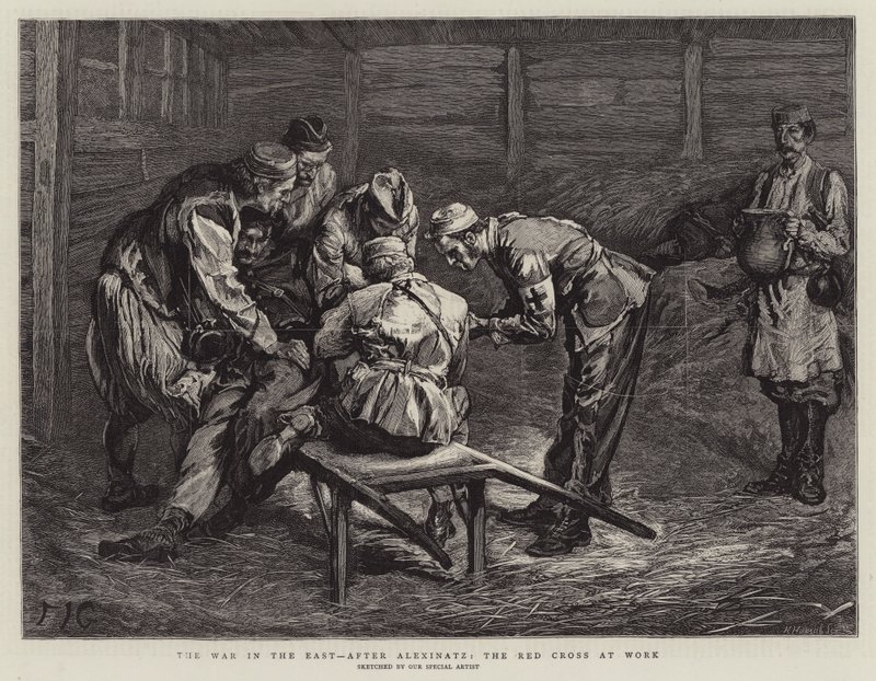 La guerra in Oriente, dopo Alexinatz, la Croce Rossa al lavoro da Edward John Gregory