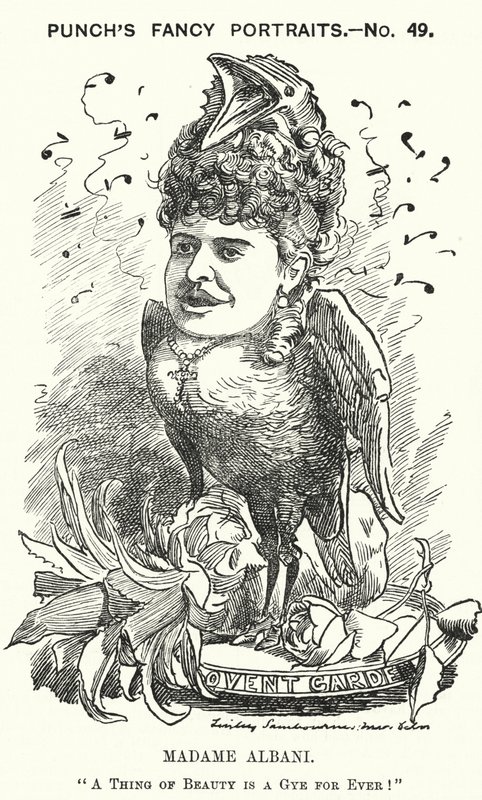 Cartone animato Punch: Emma Albani, cantante d