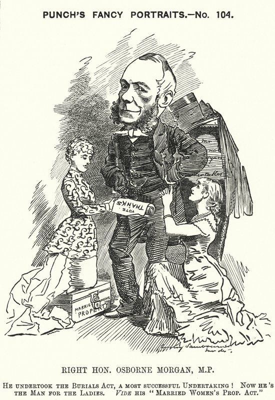 Cartone animato Punch: George Osborne Morgan, avvocato gallese e politico liberale da Edward Linley (after) Sambourne