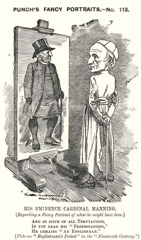 Cartone animato Punch: Henry Edward Manning, cardinale inglese e arcivescovo cattolico di Westminster da Edward Linley (after) Sambourne