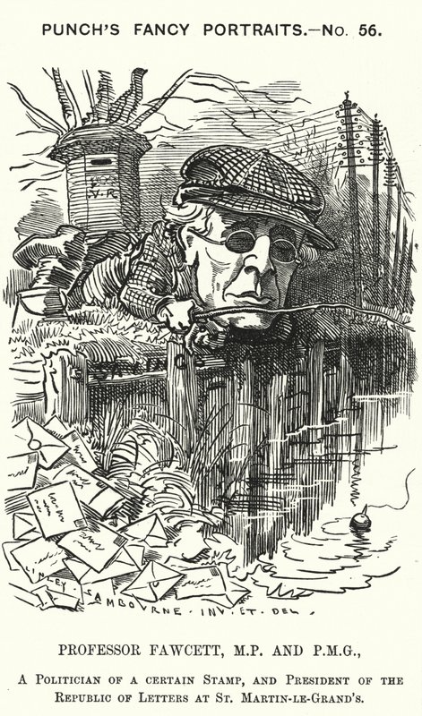 Cartone animato di Punch: Henry Fawcett, politico ed economista inglese (incisione) da Edward Linley (after) Sambourne