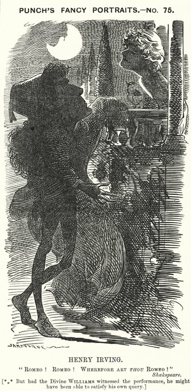 Cartone animato Punch: Henry Irving, attore inglese da Edward Linley (after) Sambourne
