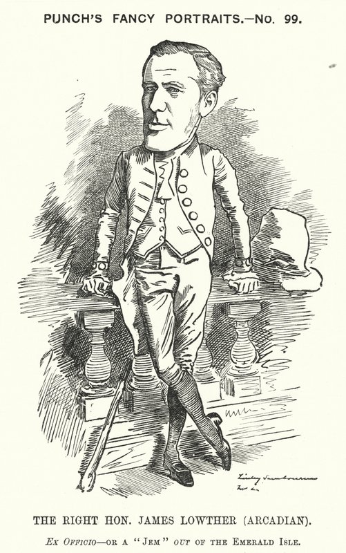 Cartone animato di Punch: James Lowther, politico conservatore inglese e sportivo da Edward Linley (after) Sambourne