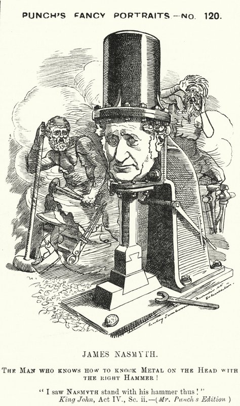 James Nasmyth, ingegnere scozzese e inventore del martello a vapore (incisione) da Edward Linley (after) Sambourne