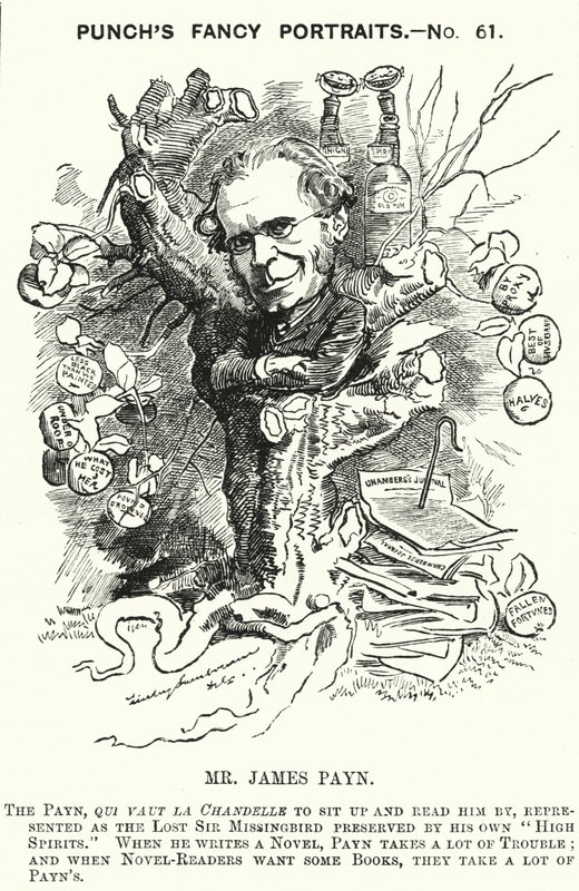 Cartone animato di Punch: James Payn, romanziere inglese (incisione) da Edward Linley (after) Sambourne