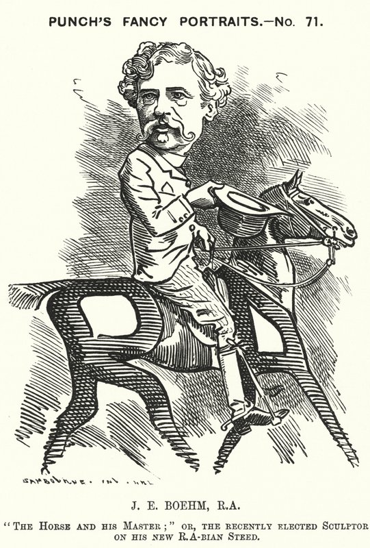Cartone animato di Punch: Joseph Edgar Boehm, scultore inglese da Edward Linley (after) Sambourne