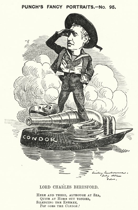 Cartone animato Punch: Lord Charles Beresford, ammiraglio anglo-irlandese e politico conservatore (incisione) da Edward Linley (after) Sambourne