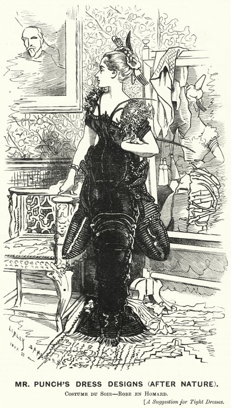 Cartone animato Punch: I Disegni di Abiti di Mr Punch (Dopo Natura) - abito aragosta da Edward Linley (after) Sambourne