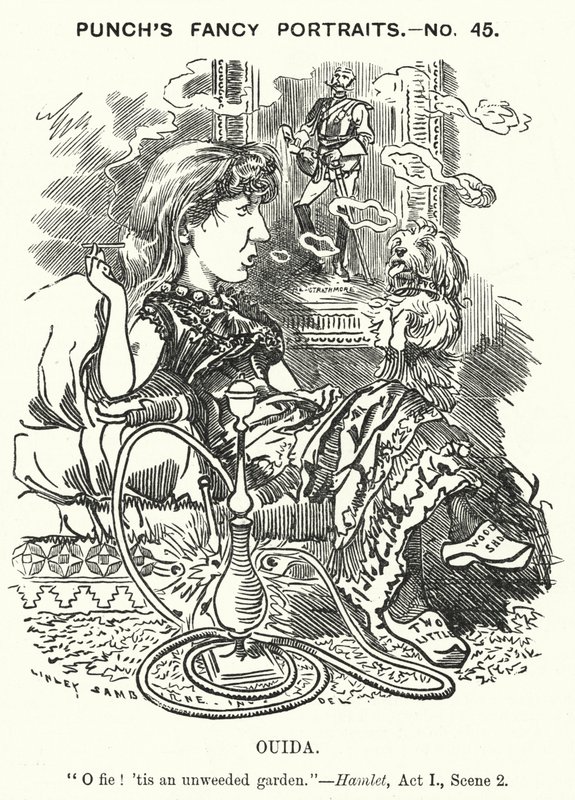 Ouida (Maria Louise Rame), romanziera inglese (incisione) da Edward Linley (after) Sambourne