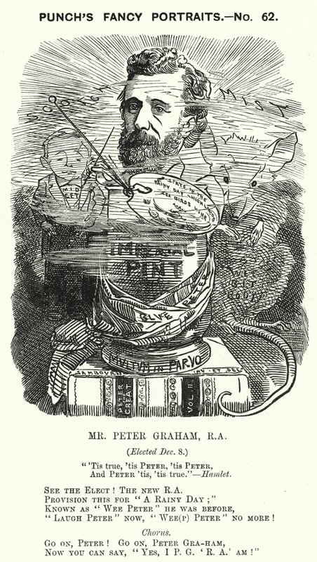 Cartone animato di Punch: Peter Graham, artista scozzese (incisione) da Edward Linley (after) Sambourne