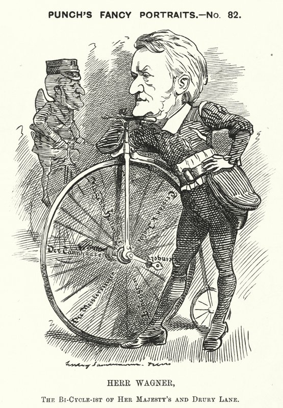 Cartone animato Punch: Richard Wagner, compositore tedesco da Edward Linley (after) Sambourne