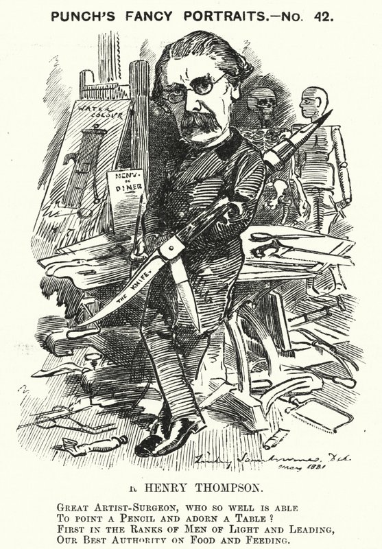 Cartone animato di Punch: Sir Henry Thompson, chirurgo inglese da Edward Linley (after) Sambourne