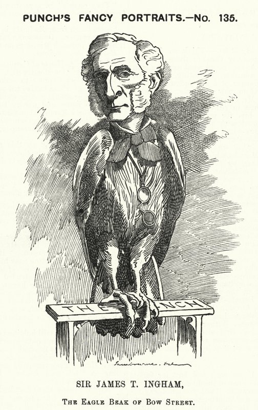 Cartone animato Punch: Sir James Taylor Ingham, avvocato e magistrato inglese (incisione) da Edward Linley (after) Sambourne