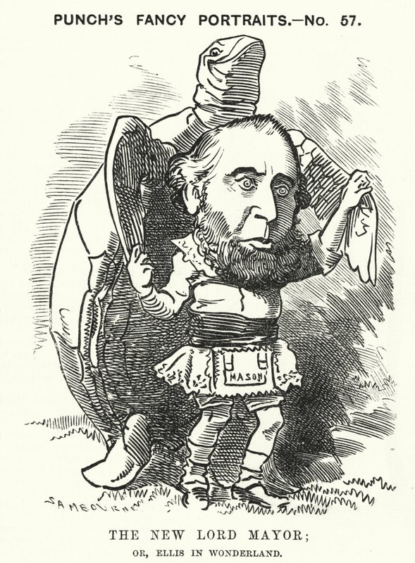 Sir John Ellis, Lord Mayor di Londra nel 1881 (incisione) da Edward Linley (after) Sambourne