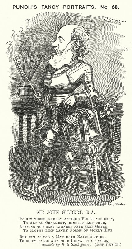 Cartone animato Punch: Sir John Gilbert, artista inglese da Edward Linley (after) Sambourne
