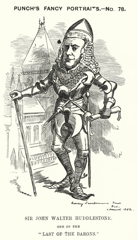 Cartone animato Punch: Sir John Walter Huddleston, avvocato e giudice inglese (incisione) da Edward Linley (after) Sambourne