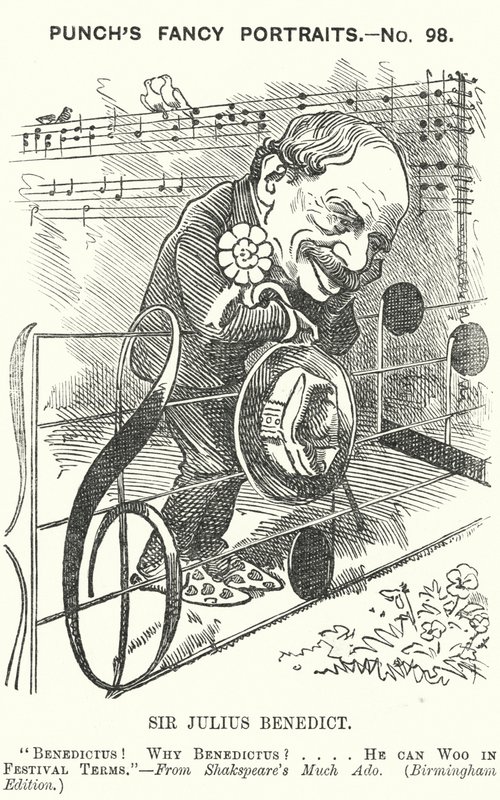 Cartone animato Punch: Sir Julius Benedict, compositore e direttore d