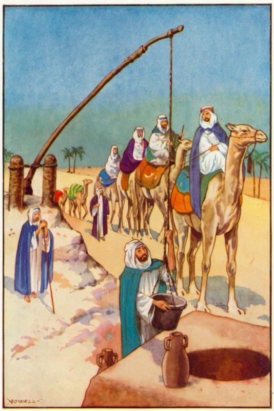 Una sosta nel deserto, attingendo acqua da un pozzo da Edward Mary Joseph Molyneux