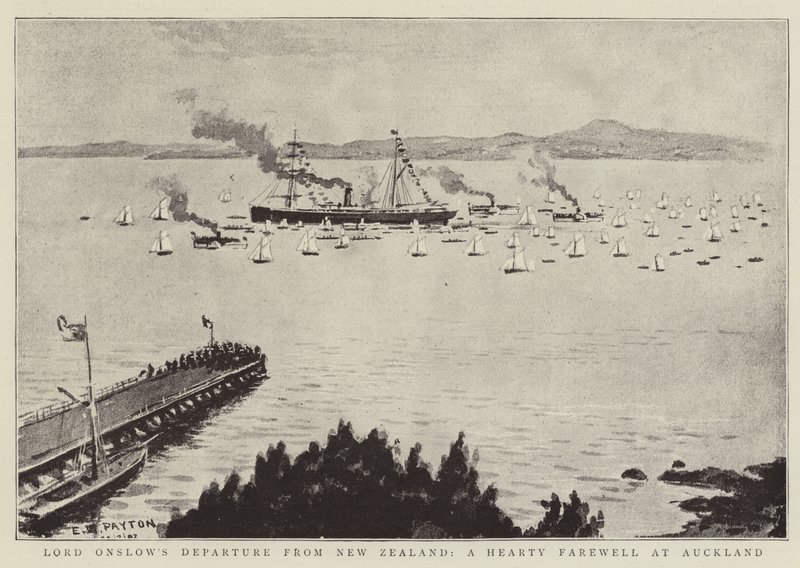 La partenza di Lord Onslow dalla Nuova Zelanda, un caloroso addio ad Auckland da Edward Payton
