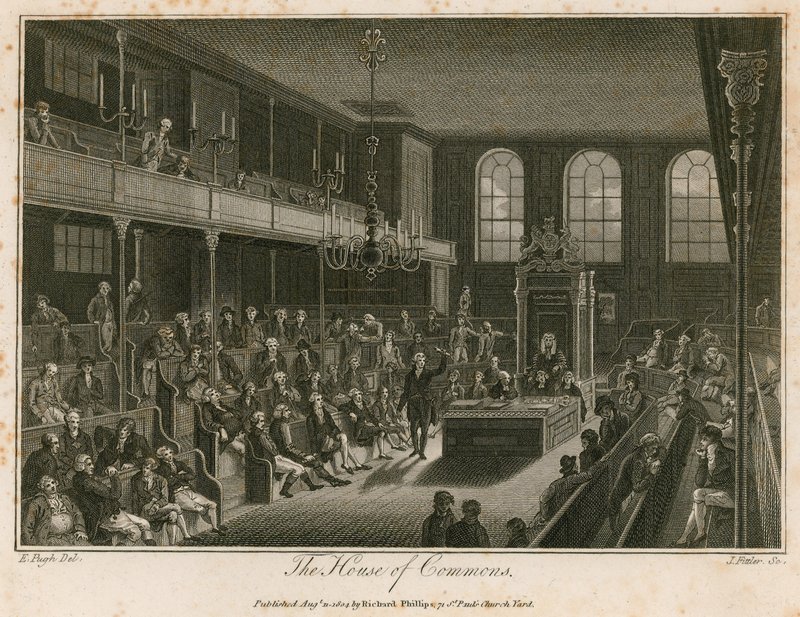 La Camera dei Comuni, distrutta dal fuoco, 16 ottobre 1834 da Edward Pugh