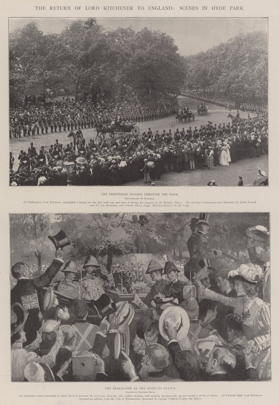Il ritorno di Lord Kitchener in Inghilterra, scene a Hyde Park da Edward Read