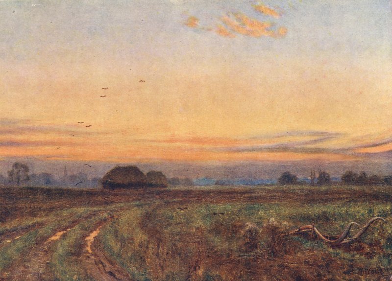Il sole sta tramontando... La Terra come un bambino stanco volge il suo volto al seno della notte da Edward Wilkins Waite