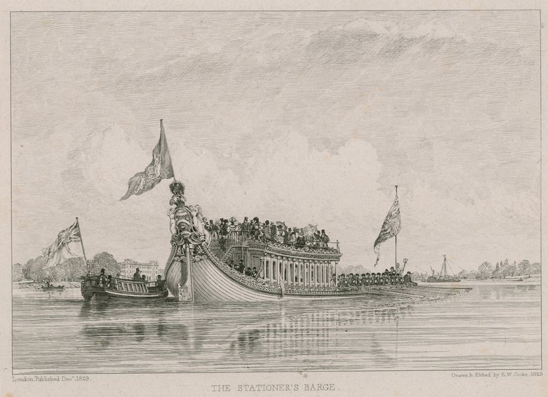 La chiatta del cartolaio, fiume Tamigi, Londra da Edward William Cooke