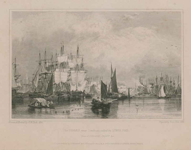Il Tamigi vicino a Limehouse: Lower Pool da Edward William Cooke