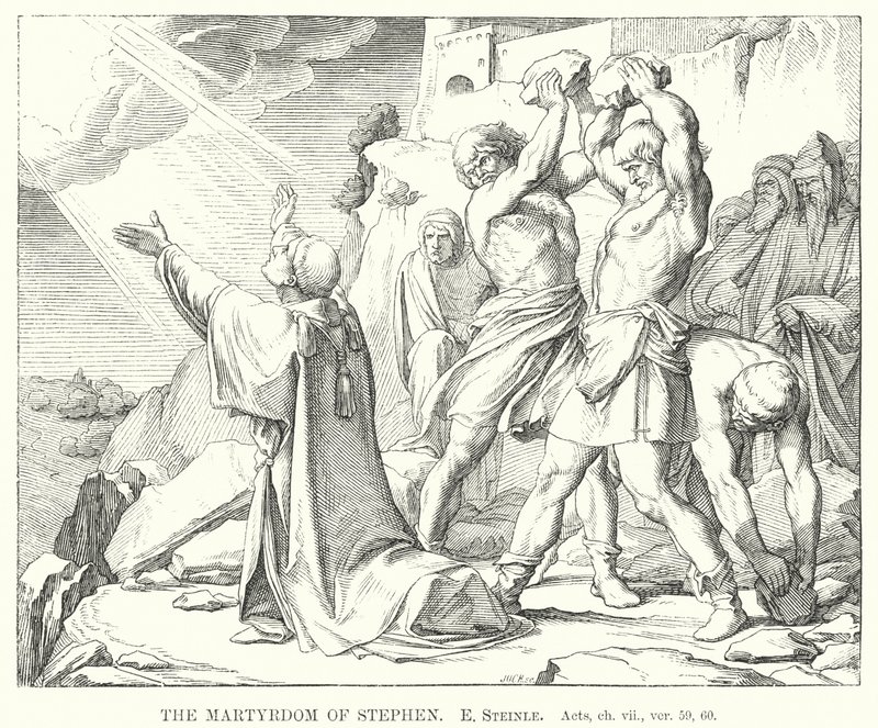 Il martirio di Stefano, Atti, cap. vii, versetti 59, 60 da Edward von Steinle