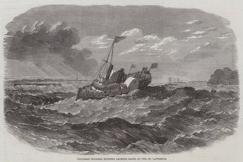Vapore canadese che corre il rapido di Lachine del San Lorenzo da Edwin Weedon